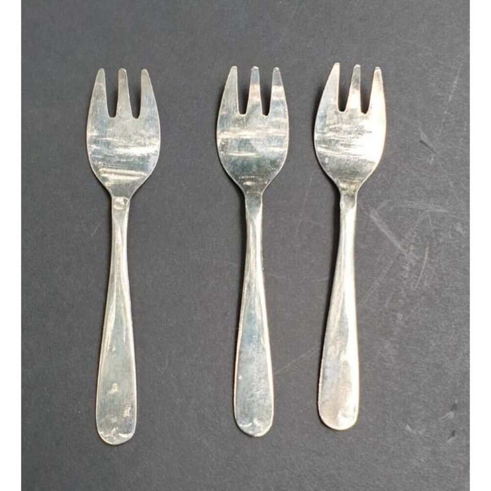 Sheffield England Vintage Silver Plated Small Forks Appetizer 5" Charcuterie